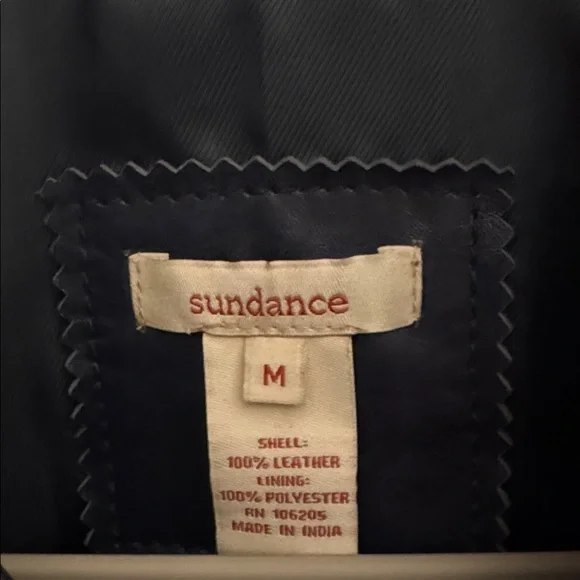 Sundance Blue 100% Leather Moto Jacket size Medium. - Picture 2 of 5